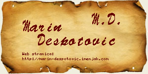 Marin Despotović vizit kartica